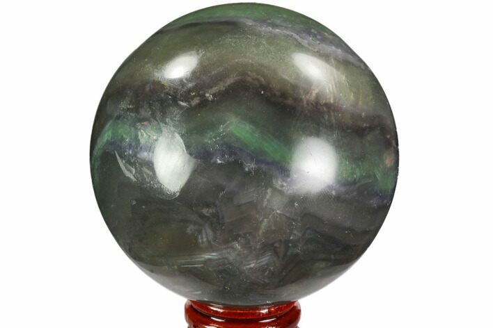 Colorful, Banded Fluorite Sphere - China #109653